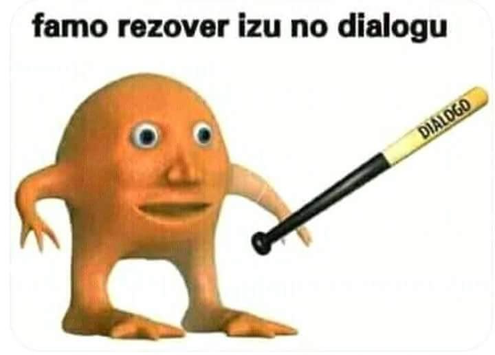 Boneco com taco escrito diálogo